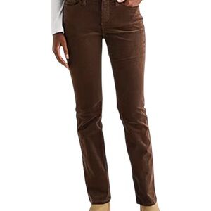 NWT St. John's Bay Women’s Mid Rise Straight Leg Brown Corduroy Pants – Size 6
